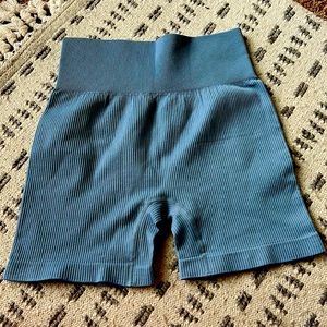 Cute baby blue ribbed biker shorts